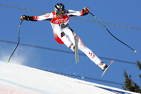 © AP/Alessandro Trovati Michael Walchhofer beim Abfahrttraining in Chamonix 2008