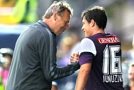 Austria-Trainer Karl Daxbacher und Zlatko Junuzovic