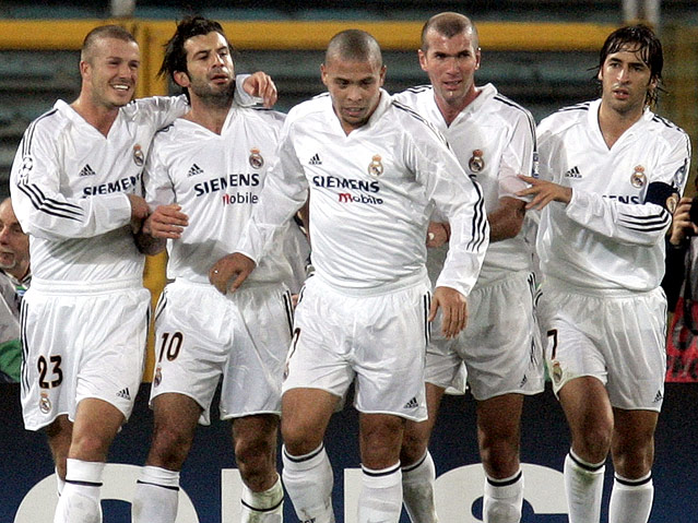 © AP/Domenico Stinellis David Beckham, Luis Figo, Ronaldo, Zinedine Zidane und Raul