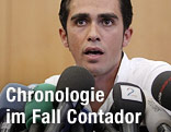 Alberto Contador bei einer Pressekonferenz