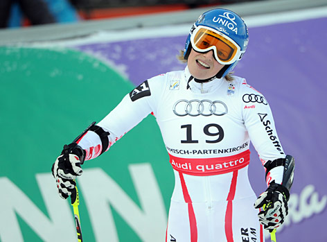 Marlies Schild, enttäuscht nach dem zweiten Durchgang im Damen-RTL in Garmisch-Partenkirchen