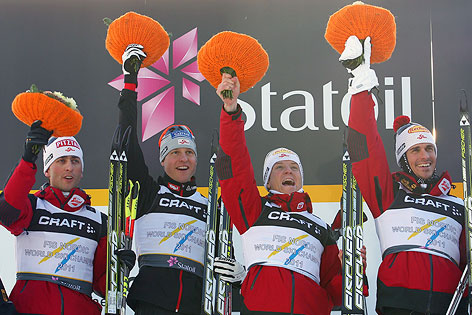 © APA/EPA/Srdjan Suki Österreischisches Team feiert den Sieg