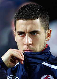 © AP/Michel Spingler Der belgische Nationalspieler Eden Hazard mit ernstem Blick
