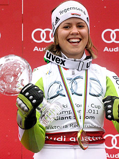 © GEPA/Oliver Lerch Viktoria Rebensburg (GER) mit Kristallkugel