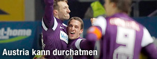 Jubel von Manuel Ortlechner und Georg Margreiter (beide Austria Wien)