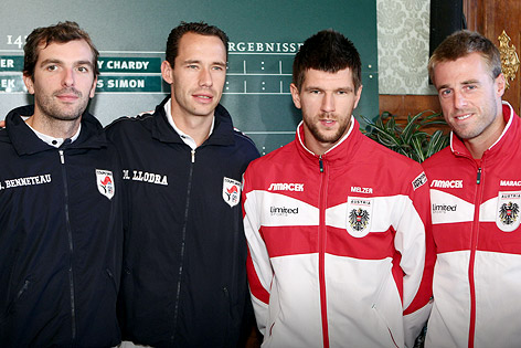 © GEPA/Matthias Hauer Julien Benneteau und Michael Llodra (FRA) sowie Jürgen Melzer und Oliver Marach (AUT)