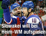 Die slowakischen Eishockeyspieler Pavol Demitra und Marian Gaborik