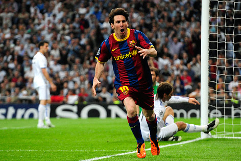 © AP/Manu Fernandez Torjubel von Lionel Messi (Barca)