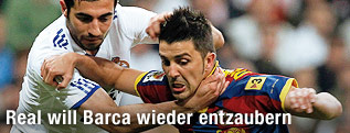 Raul Albiol (Real) und David Villa (Barcelona)