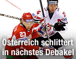 Andrej Kostitsyn (Wei&szlig;russland) und Darcy Werenka (&Ouml;sterreich)