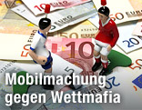 Tipp-Kick-Männchen auf Euroscheinen