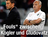 Wacker-Trainer Walter Kogler und Ried-Trainer Paul Gludovatz