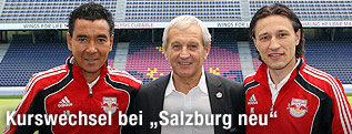 Trainer Ricardo Moniz, Sportdirektor Heinz Hochhauser und Co-Trainer Niko Kovac