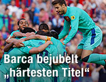 Barcelona-Spieler jubeln