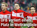 &Ouml;FB-Spieler bei Bundeshymne