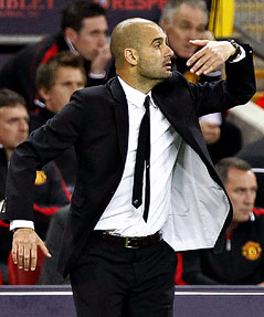 © GEPA/Walter Luger Barcelona-Trainer guardiola gestikuliert