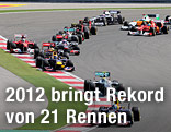 Formel-1-Boliden nach dem Start