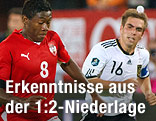 David Alaba (Österreich) gegen Philipp Lahm (Deutschland)