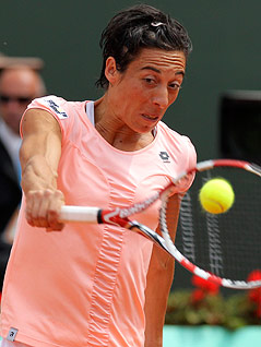 Francesca Schiavone bei einem Return