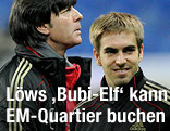 Bundestrainer Joachim Loew und Philipp Lahm.