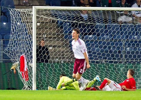 Spielszene Österreich gegen Lettland