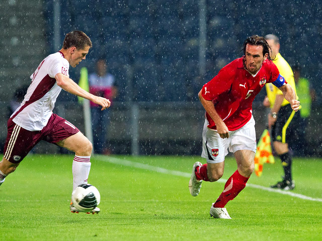 Spielszene Österreich gegen Lettland