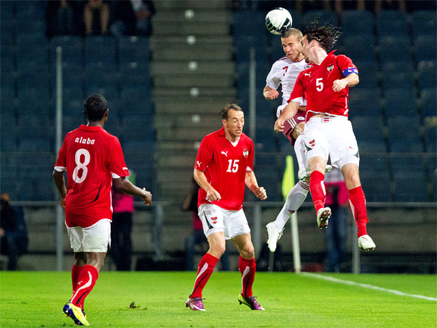 Spielszene Österreich gegen Lettland