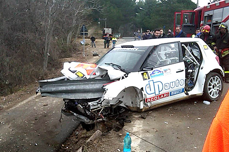 Verunglückter Skoda von Robert Kubica