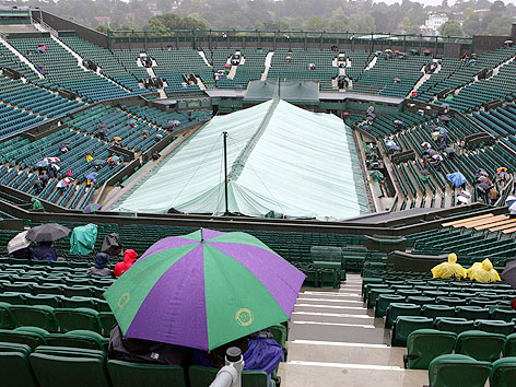 Abgedeckter Tennisplatz in Wimbledon