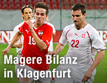 Martin Harnik (Österreich) und Mario Eggimann (Schweiz) im Testspiel am 11. August 2010 in Klagenfurt