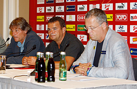 © GEPA/Christian Ort Teamchef Dietmar Constantini, Co-Trainer Manfred Zsak und Tormanntrainer Franz Wohlfahrt