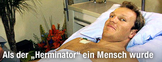 Hermann Maier nach seinem schweren Motorradunfall im Salzburger UKH