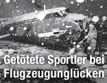 Abgestürztes Flugzeug mit Spielern von Manchester United 1958 in München