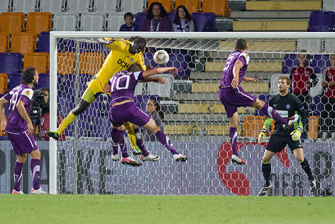 © ORF.at/Dominique Hammer Papa Gueye (Metalist Charkiw) erzielt ein Tor gegen Austria Wien
