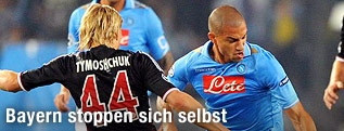 Napoli's Gokhan Inler gegen Bayerns Anatoliy Tymoshchuk