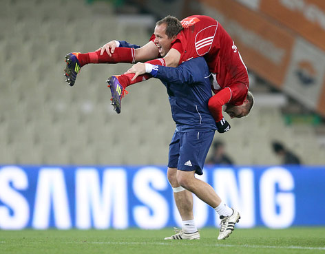 Tormanntrainer Werner Pentz und Anel Hadzic (Ried)