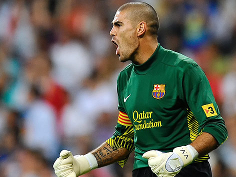 Jubel von Barca-Torhüter  Victor Valdes
