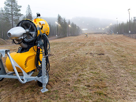 Piste ohne Schnee in Levi