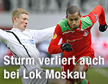 Florian Kainz (Sturm Graz) gegen Maicon (Lok Moskau)