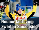 Jubel von Magdalena Neuner (GER)
