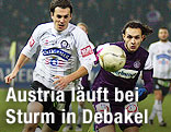 Thomas Burgstaller (Sturm Graz) und Nacer Barazite (Austria Wien)