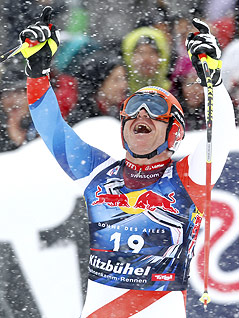 © APA/Georg Hochmuth Jubel von Didier Cuche (Schweiz)