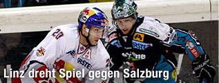 Daniel Welser (RBS) und Danny Irmen (Black Wings)