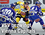 Michael Craig (VSV), Benoit Gratton (Capitals) und Roland Kaspitz (VSV)