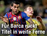 Daniel Alves (Barcelona) und Marco Ruben (Villarreal)
