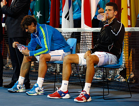 © AP/Aaron Favila Rafael Nadal und Novak Djokovic