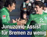 Claudio Pizarro bejubelt mit Zlatko Junuzovic das 1:0