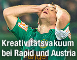 Rapid-Spieler rauft sich die Haare beim 300. Wiener Derby