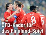 Julian Baumgartlinger, Marc Janko, David Alaba und Andreas Ivanschitz