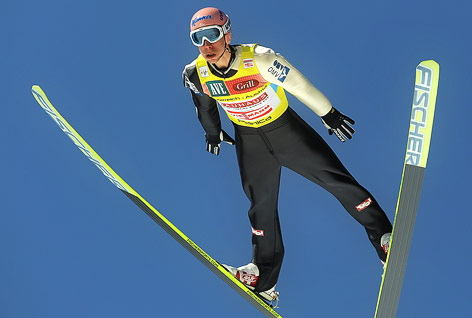 © GEPA/Markus Oberlaender Martin Koch während eines Sprungs